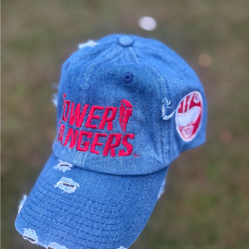 Power Ranger Denim Hat - Blue with Red Logo (Red Power Ranger) - Picture 12 of 15